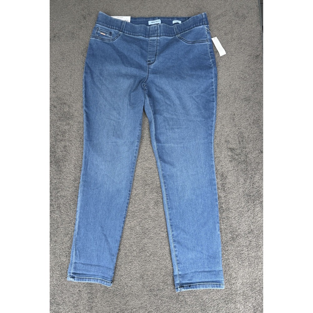 Nine West Jeans Heidi Pull-On Crop Juliette Denim Medium Wash Plus Size 16 NEW